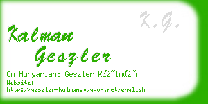 kalman geszler business card